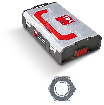 TOX L-BOXX Mini Sechskantmuttern Sortiment DIN 934, individuell anpassbar, stapel- & untereinander verklickbar, inklusive Muttern in unterschiedlichen Abmessungen, 670 tlg., 094903202