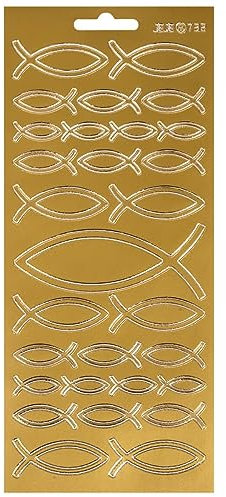 Konturensticker Fische | goldfarben