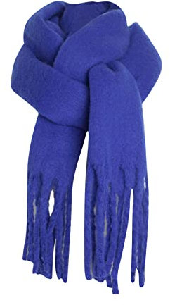 Stafeny Dicker Winter Schal Damen - Klassischer Gestrickter Deckenschal aus Hochwertigem Kaschmirimitat, Extralanger Kuscheliger Winterschal als für Frauen (Marine)