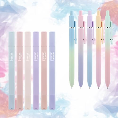 Gowkeey Textmarker Pastell Set No Bleed Dry Fast Highlighter Marker Pens Schulsachen Aesthetic Stifte 0.5 Fine Point Schwarz Textmarker ohne Verlaufen ästhetische Textmarker und Stifte