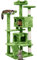 Yaheetech Kratzbaum Stabiler Katzenbaum Katzenkratzbaum Katzenmöbel, Kletterbaum für Katzen Höhe 137 cm, Grün