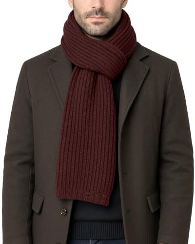 CLASSE77 - Strickschal aus Wolle - Englischer gerippter Strickstil - Unisex - Handarbeit, hergestellt in Italien
