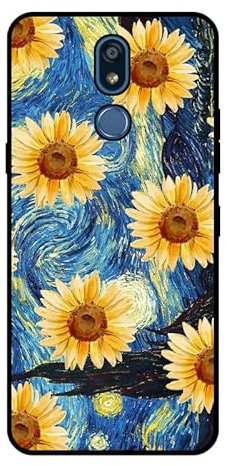 KARTXITAI Hülle Kompatibel mit LG K40, Stoßfeste Schutzhülle mit Weiche Silikon Bumper Case Handyhülle Anti-Kratzt Leichtes Matt Finish Rückseite - Sonnenblume,Gänseblümchen