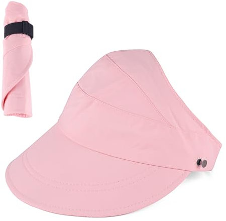 MK MATT KEELY Sonnenhut Damen Faltbarer UV Schutz Sommerhut Outdoor Visor Cap für Golf Reisen Wandern,Rosa