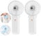 Lepwings Portable Fan Handheld 2 Pack - Mini Rechargeable Neck Hanging Fan with 16-Hour Cooling, 4-Speeds Foldable Pocket Fan for Summer Outdoor Travel Home Office - White