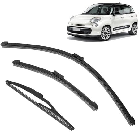WODHMIEY Balais d'essuie-glace de rechange, balais d'essuie-glace avant et arrière lot de 3, essuie-glaces pour 500 500C 500L de 2009 à 2023