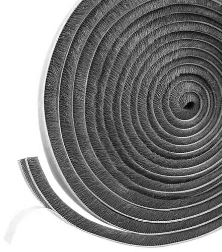 MeYuxg Bürstendichtung Selbstklebend 10M(L)*9MM(B)*9MM(D), Bürstendichtungen für Rollläden, Türen, Fenster, Schiebetüren, Kleiderschränke, Insektenschutz, Staubschutz und Schallschutz (Grau)