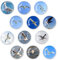 Yuqilin 12 Stück Magnete Kühlschrank,Tier Magnete Kinder Magnettafel Möwe Decorative Magnets 3D Lustige Refrigerator Magnets Rund 30 MM,für Whiteboards Kühlschränke Fotos（E）