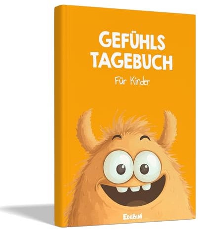 Edubini Gefühlstagebuch Kinder [6-12 Jahre] - Tagebuch Mädchen & Jungs - Gefühle Buch für Umgang mit Emotionen und ein gutes Gefühl, Dankbarkeitstagebuch für Kinder (inkl. 10 Spiele)