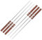 CVS Lot de 6 brochettes plates réutilisables en acier inoxydable pour barbecue avec poignées en bois 43,2 cm pour camping et restaurants (7 mm x 50 cm)
