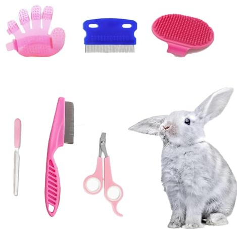 6-Piece Pet Grooming Kit with Bunny Nail Clippers - Safe Tools for Guinea Pigs and Small Animals