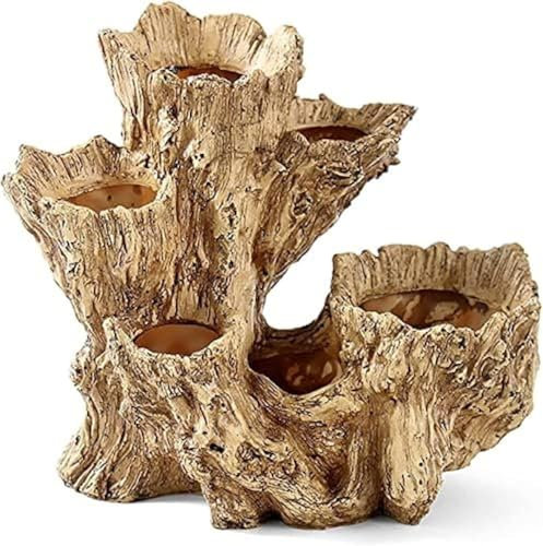 Chencunquangod Macetas, maceta de madera flotante para suculentas, maceta artificial para suculentas, para decoración de interiores y exteriores, hogar, jardín, patio