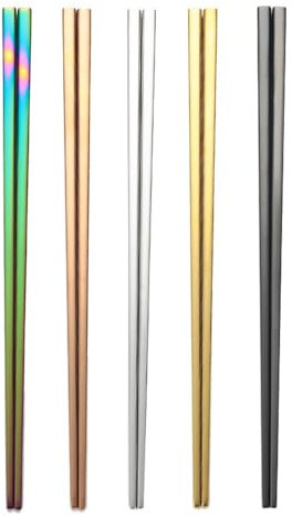 MXMZSRTH Baguettes Baguettes coréennes Baguettes en Acier Inoxydable Couverts en Acier Inoxydable