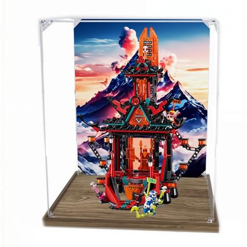 Acrylic Display Case for Lego 71712 Temple Set,Transparent dustproof Box，Storage Box，Compatible with Lego 71712 (Model not Included (Brown Base 3mm)