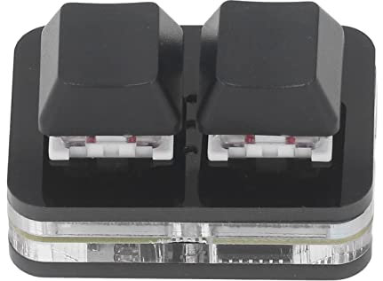 Spacnana Teclado de Juego de 2 Teclas, Teclado de Juego Red Switch, Mini Teclado Mecánico de Teclado para OSU Programming Macro, RGB LED (Black)