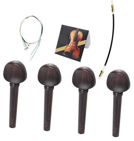 JOINPAYA Ebenholz Violine Wirbel Set Mit Tail Seil Geigenzubehör Für 4/4 Geige Glatte Kanten Feine Holztextur Instrumentenbedarf Für Violinliebhaber