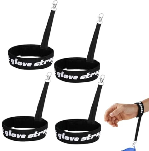 OIXEY 4 Stück Skihandschuhleine,Handschuhleine, Snowboard Handschuh Leine Für Skifahren, Outdoor Sport Hängende Handschuhe Ski Im Freien, Ski Zubehör(Schwarz,B)