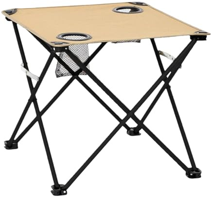 Sucritude Camping Table Foldable, Small Folding Camping Table with 2 Cup Holders, Picnic Equipment for Outdoor Sports Fishing Friends Reunion Lawn Patio Backyard Home Kitchen