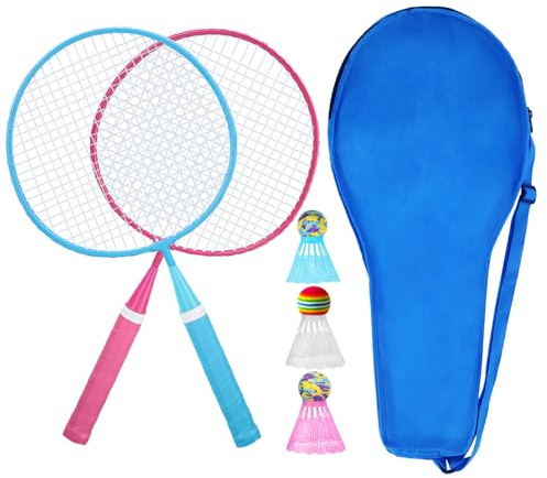 KH Kids Badminton Rackets Set,Ultra-Light Badminton Racquet for Ages 3-12,Backyard Beach Lawn Game Outdoor Sports,Racquets,Shuttlecocks & Carry Bag Included