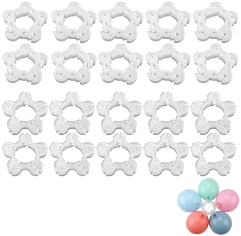 Set di 100 clip per palloncini, clip di fissaggio per arco di palloncino, connettore palloncino in plastica, per matrimoni, eventi, feste di compleanno, decorazioni per feste