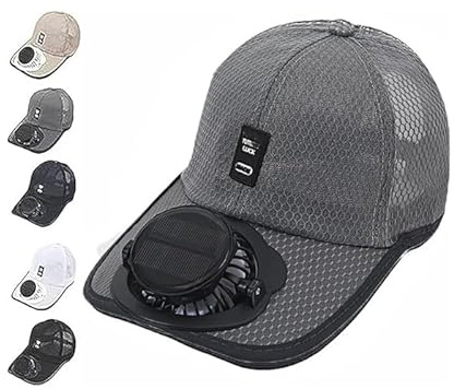 Solar Rechargeable Peak Cap 3-Speed, USB & Solar Powered Fan Hat, Solar Powered Fan Hat Cooling Baseball Hat for Golf, Hiking, Fishing
