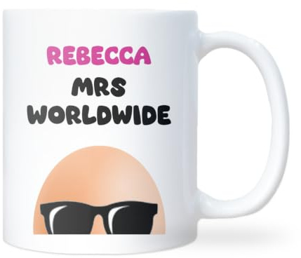 Confidently Quirky - Mrs Worldwide White Mug, Funny Pitbull Fan Gift, Dale Coffee Cup, Fireball Inspired Birthday Present, Secret Santa Gift for Music Lovers
