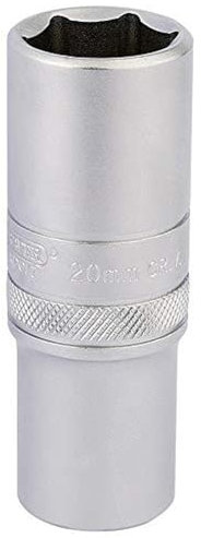 Draper 16652 1/2 Square Drive Hi-Torq 6 Point Deep Socket, 20mm Size