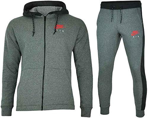 Nike - Nike Tuta Uomo Cotone Felpato Grigia - S, Grey