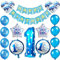 Geburtstag Kinder Deko Jungen 1 Jahr, 1. Geburtstag, Dekoration für Jungen, Deko 1 Geburtstag, 1. Geburtstag, Deko, Jungen, Happy Birthday, Banner, Luftballons, Blau, Konfetti Helium Set