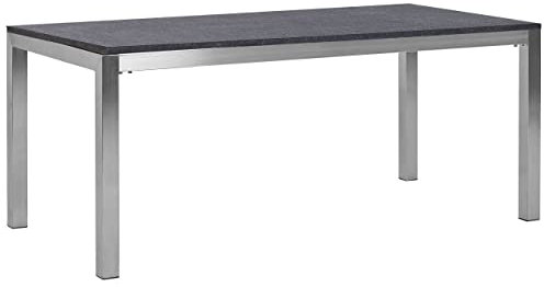 Moderner Gartentisch 180 cm für 6 Personen schwarz geflammt Grosseto