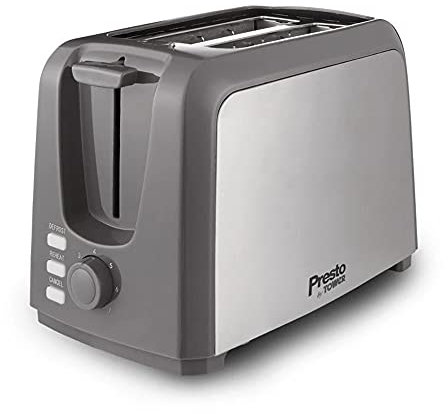 Tower PT20057, Presto 2 Slice Toaster, Brushed Stainless Steel