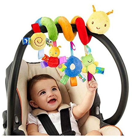 COTTILE Spirale Bett Kinderwagen Spielzeug zum Greifen und Fühlen für Bett, Kinderwagen Babyschale, Laufgitter anpassbar/Für Babys und Kleinkinder ab 0+ Monaten