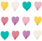 12 Pcs Adhesive Hooks Heart Shape Wall Hooks Hangers Heavy Duty Waterproof Creative Sticky Hanger Hook for Kitchen Utensils, Keys, Robe, Coat, Towel, Bags