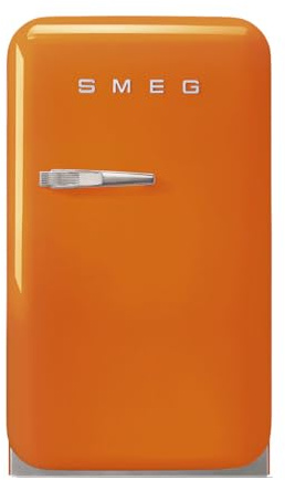 Smeg FAB5 Retro Mini Fridge – 50s Style Compact Small Refrigerator, 1.2 cu ft, Automatic Defrost, LED Lighting, Adjustable Shelves– Made in Italy – Perfect for Home, Dorm, Office, Hotel -Orange