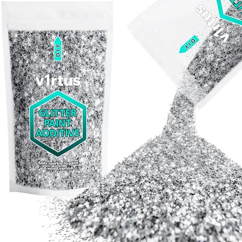 v1rtus Silver Stars Glitter Paint Additive 100g | Sparkle Glitter Paint for Walls Interior Exterior
