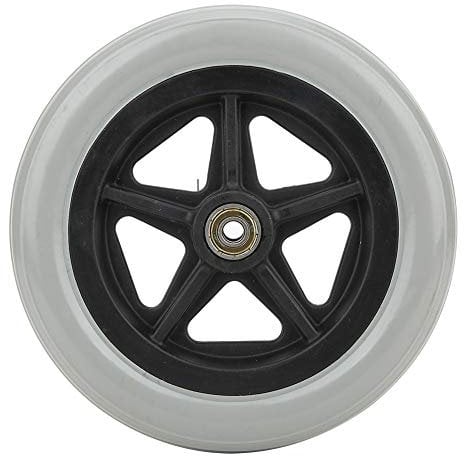Oumefar 120KG Max. Last 7-Zoll-Rollstuhlläufer Ersatzräder Rutschfeste Gummi-Einrad-Lenkradrollstuhl Front Caster Rollator für Rollstuhlwagen