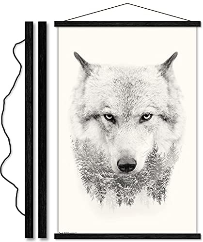 Black Magnetic Frame Wooden Hanging Magnetic Poster Frame