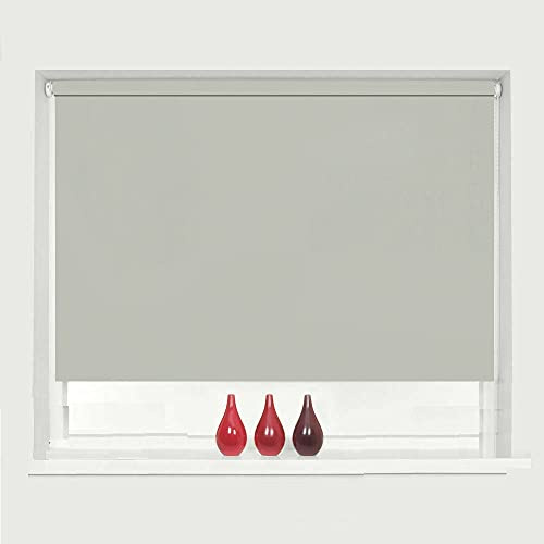 100% Blackout Waterproof Fabric Window Roller Shades Blind, Thermal Insulated,UV Protection,for Bedrooms,Living Room,Bathroom,The Office, Easy to Install (Silver, 60 x 160 cm (23.6x63))