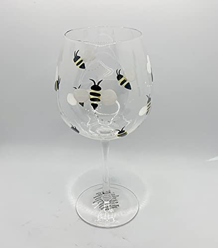 Gin Goblet - Hand Decorated Gin Glass - Bee - Christine Paine