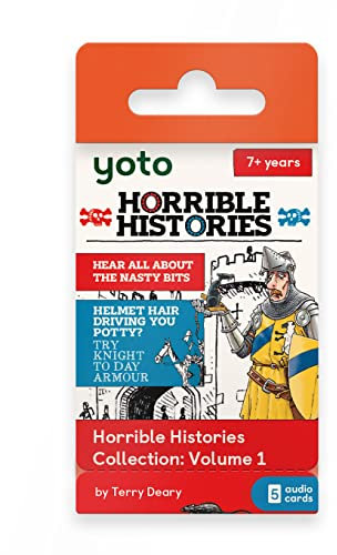 Yoto Horrible Histories Collection: Volume 1 – Kids 5 Audiobook Cards for Use with Player & Mini All-in-1 Audio Device, Screen-Free Listening with Fun Educational Stories, Ages 7+