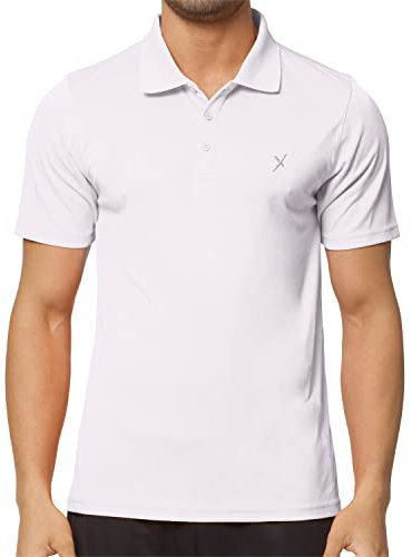 CFLEX Herren Sport Shirt Fitness Polo-Shirt Sportswear Collection - Weiß L
