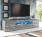 Furneo 200cm Long TV Stand Unit Cabinet Matt & High Gloss Grey Clifton08G Blue LED Lights
