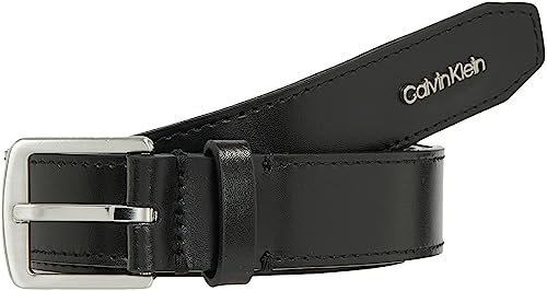 Calvin Klein Damen Gürtel 2,5 cm Ledergürtel, Schwarz (Ck Black), 95