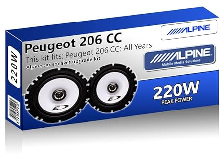 206CC Speaker upgrade Front Door Alpine car speakers 6.5 17cm 220W