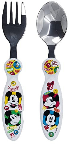 SET DE 2 CUBIERTOS METALICOS MICKEY MOUSE FUN-TASTIC