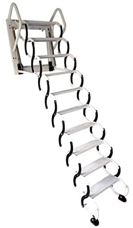 Dachbodentreppe Dachbodenleiter Teleskopleiter Faltbare Verlängerungsleiter An der Wand befestigte Dachbodentreppe Herunterziehbare Dachbodenleiter für Zuhause