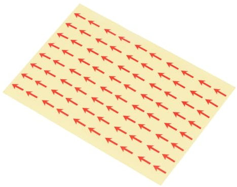 PATIKIL 0.5x0.4 Lang 10Set/800Stk Pfeil Aufkleber PET Kontrollanzeige Klebeband Self Klebeschild Etikett für Industrielle Arbeit Rot