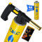 ZMC Brûleur à gaz 1,5 kW + 4 cartouches de gaz de 330 g, brûleur à flamme jusqu'à 1350 °C, avec allumage piézoélectrique, brûleur Bunsen, brûleur de cuisine avec flamme réglable, embout allume-gaz