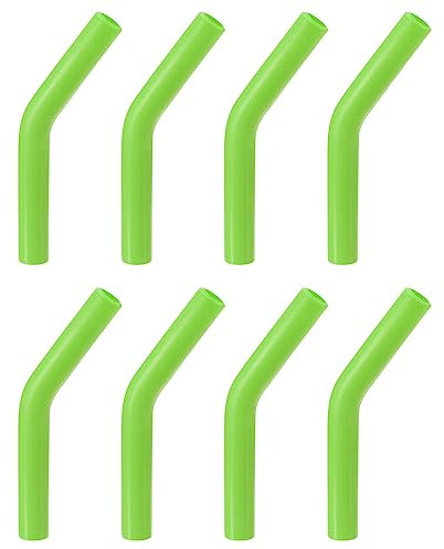 sourcing map 8 puntas de popote de silicona, codos de popote de silicona, cubiertas de paja de metal suaves y reutilizables para pajitas de acero inoxidable de 8 mm/0.31 pulgadas, verde