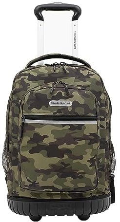 Travelers Club 20 Rolling Backpack with Laptop Compartment, Camo, 20-Inch, 20 Rolling Backpack With Laptop Compartment